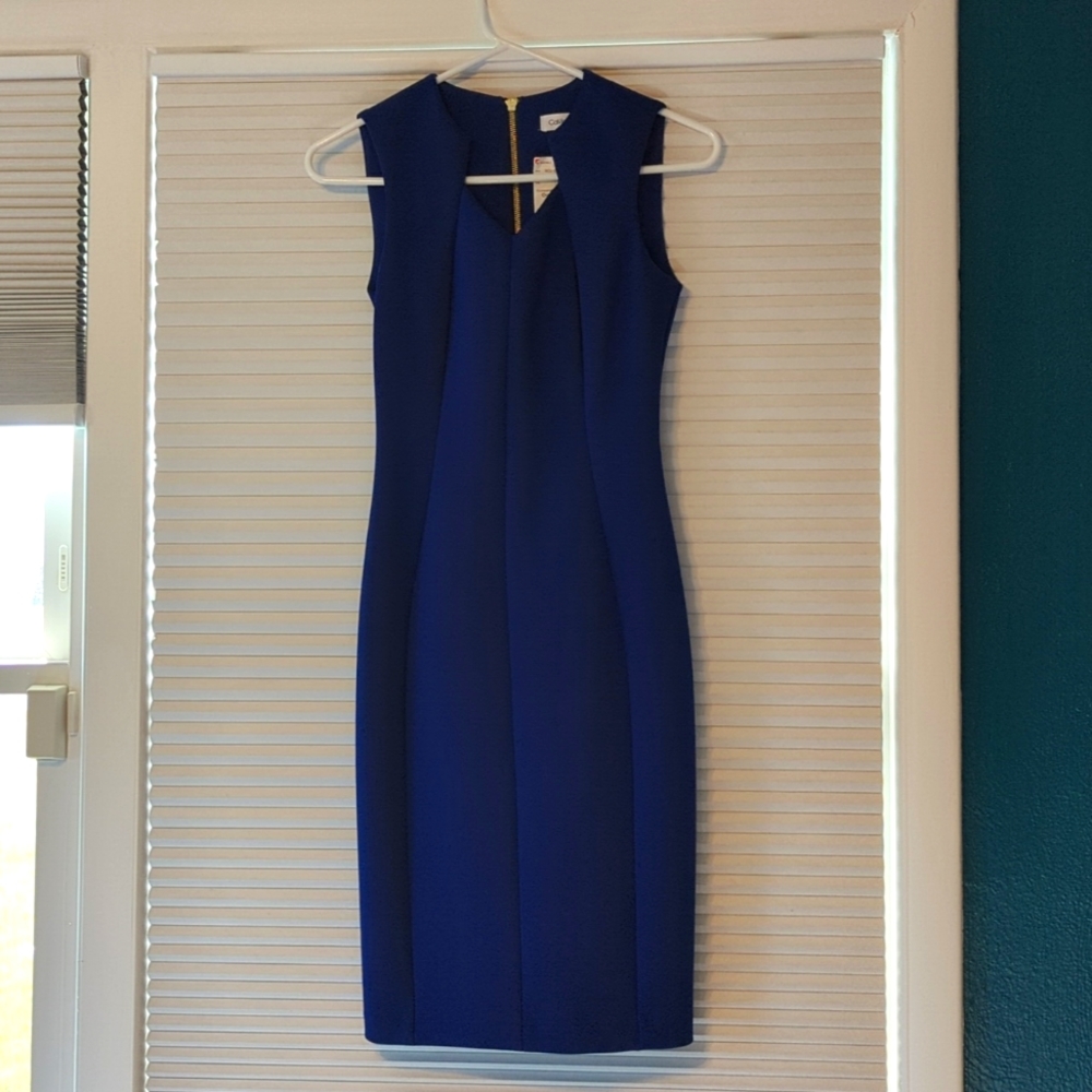 Calvin Klein Blue Bodycon Style Dress, Size 2, NWT